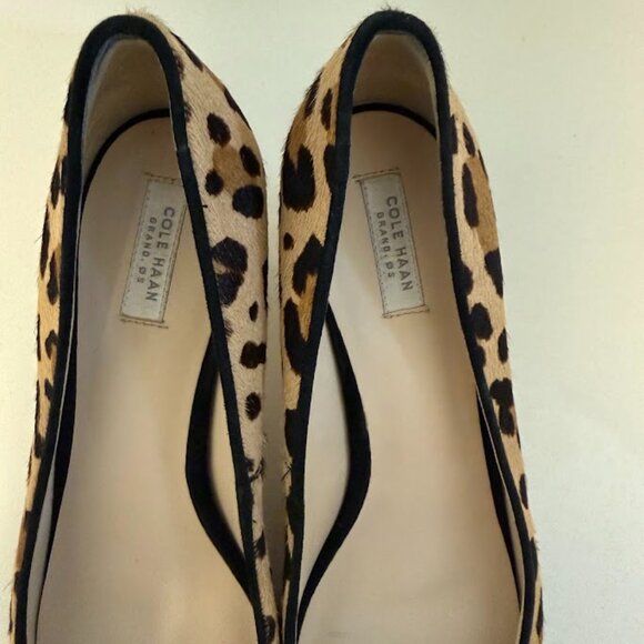 Cole Haan Bradshaw Leopard Calf Hair Pointed Toe Pumps – Size 7.5 - Picture 3 of 4